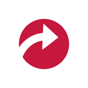 Roter Button mit weißem Pfeil