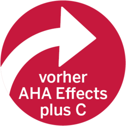 Roter Button: vorher AHA Effects plus C