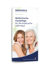Titelbild des DERMASENCE Folders „Medizinische Hautfpelge für die anspruchvolle Haut“